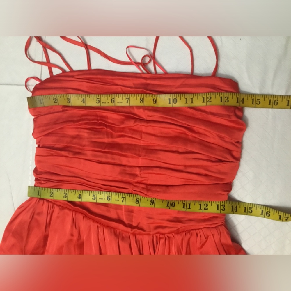 Abercrombie & Fitch Red Ruched Spaghetti-Strap Maxi Dress - Picture 4 of 16